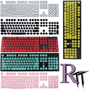 Casques-clés de machine à écrire ronde à vapeur retro blanc 104 Clés ABS Clavier mécanique