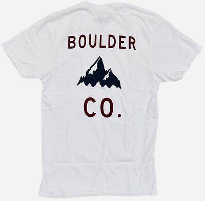 Teton Gravity Research Men's T-Shirt CoreTracks Boulder Colorado Tee in White
