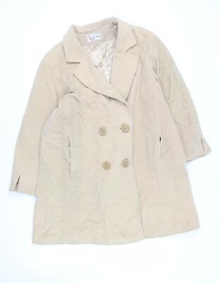 Alibi Moda Damen Beige Pea Mantel Größe 20 Knöpfe - Vintage