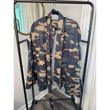 New Elizabeth Wilson Caroline Cape Coat In Camo Size M (m/l)