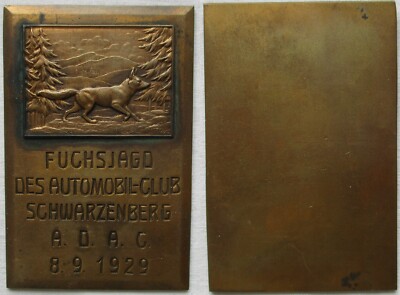 ADAC Bronze Plakette Fuchsjagd des Automobilclub Schwarzenberg 8.9.1929 (145635)