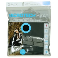 Free Country 2 Pack Ladies Base Layer Pants Micro Tech Heat in Black Size Large