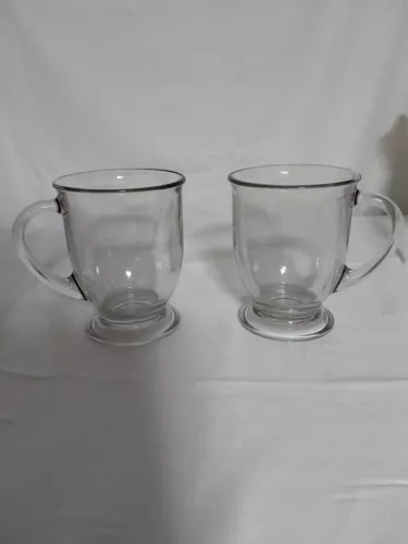 Vintage Anchor Hocking Footed Coffee / Tea Cup Clear Glass