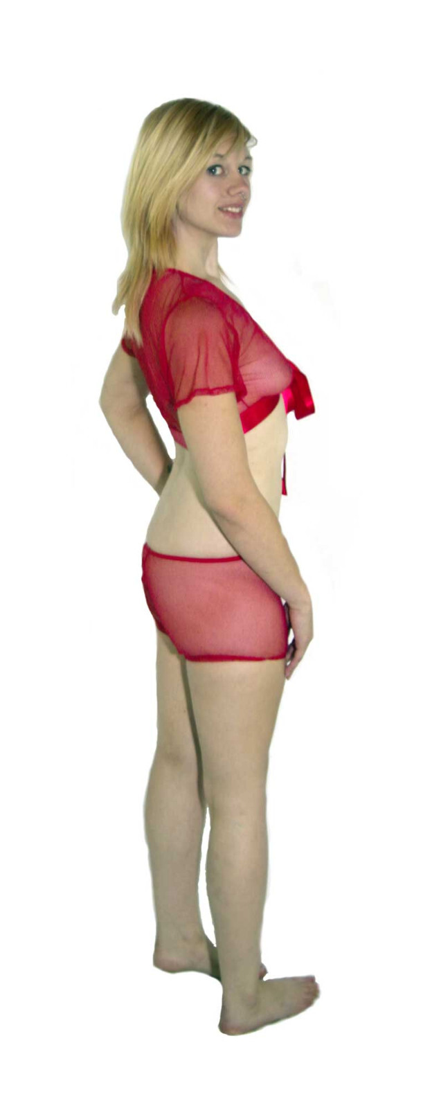 ESPIRAL Boy Shorts & Top 258 - Large - Red