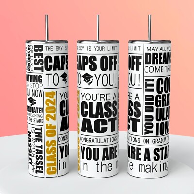 Graduation Class Of 2024 ''Caps Off'' 20oz Tumbler
