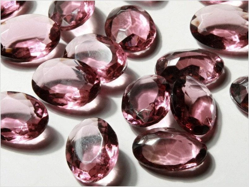 Большие чешские винтажные овальные граненые фиолетовые стеклянные стразы 20 мм - Изображение 3 из 3