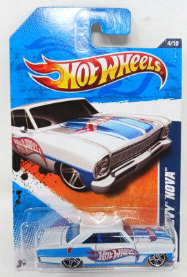  66 Chevy Nova Hot Wheels HW Racing 4/10  154/244 White w/Logo & PR5 #S-11