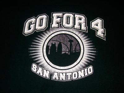 San Antonio SPURS 2007 NBA Go For 4 City Back Drop Black T-shirt Men's XL used