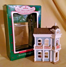 HALLMARK ORNAMENT HALL BRO'S CARD SHOP 1988 5TH NOSTALGIC HOUSES SHOPS QX401-4.