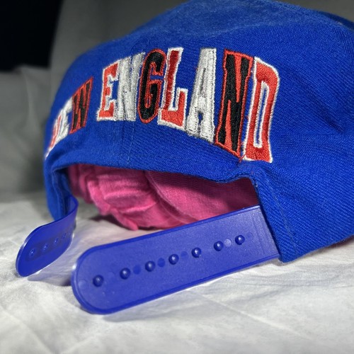 VINTAGE New England Patriots Blue/Grey Snapback Hat w/1996 AFC Champions Pin - Picture 9 of 19