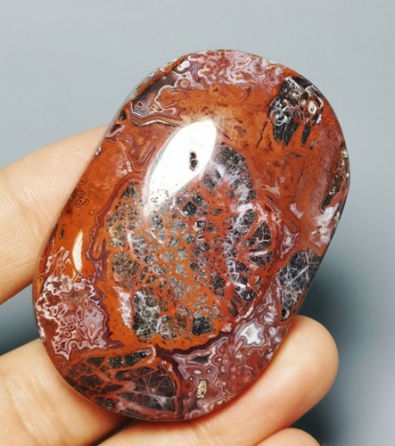 Natural Beautiful Mexican Crazy Lace Agate Geode Crystal Healing Sphere Palm - Picture 5 of 10