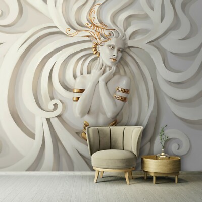 Vlies Fototapete 3D EFFEKT MARMOR Abstrakt Kunst Medusa Ornament Frau MODERN 84