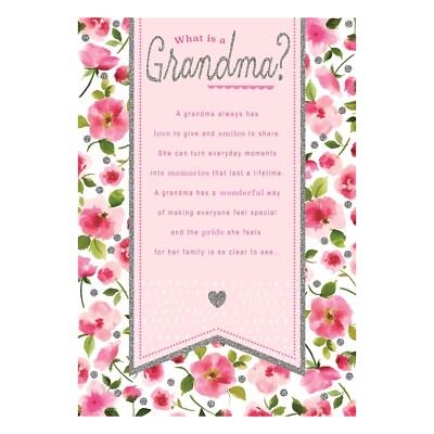 Was ist Oma? Geburtstagskarte Blumenmuster