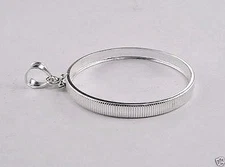 Coin Bezel U.S. Quarter Reeded Edge .925 Sterling Silver Mount Soldered Bail