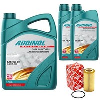 MotoröL Set Addinol 0W-30 Giga Light 7 Liter + ÖLfilter FüR Audi A6 VW Touareg