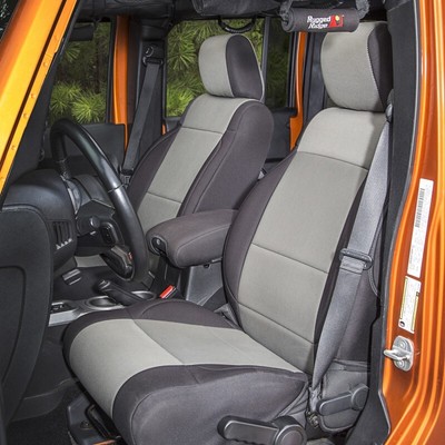 Rugged Ridge Fits Seat Cover Kit Black/Gray 07-10 Jeep Wrangler JK 4dr