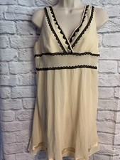 Victorias Secret Angels Slip Dress Chemise Nightie size L Beige Black Lace 104