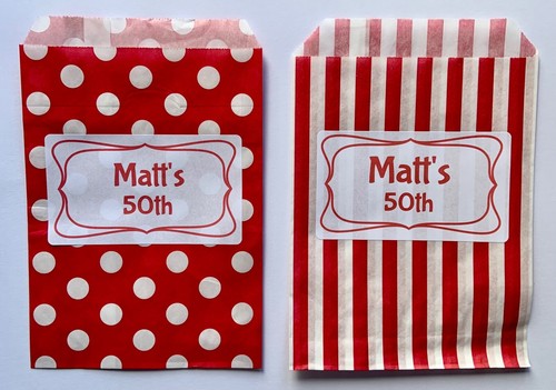 PERSONALISED SWEET BAGS Candy Cart Wedding Christening Birthday Party Mehndi Eid - Picture 13 of 31