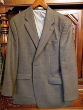 Ralph Lauren Vintage 100 wool Blazer Sport Coat 40R Brown Tweed Houndstooth