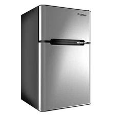Stainless Steel Refrigerator Small Freezer Cooler Fridge Compact 3.2 cu ft. Unit