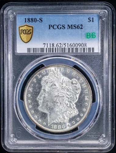 1880-S VAM-86 PCGS MS62 Morgan Silver Dollar - 90% Silver
