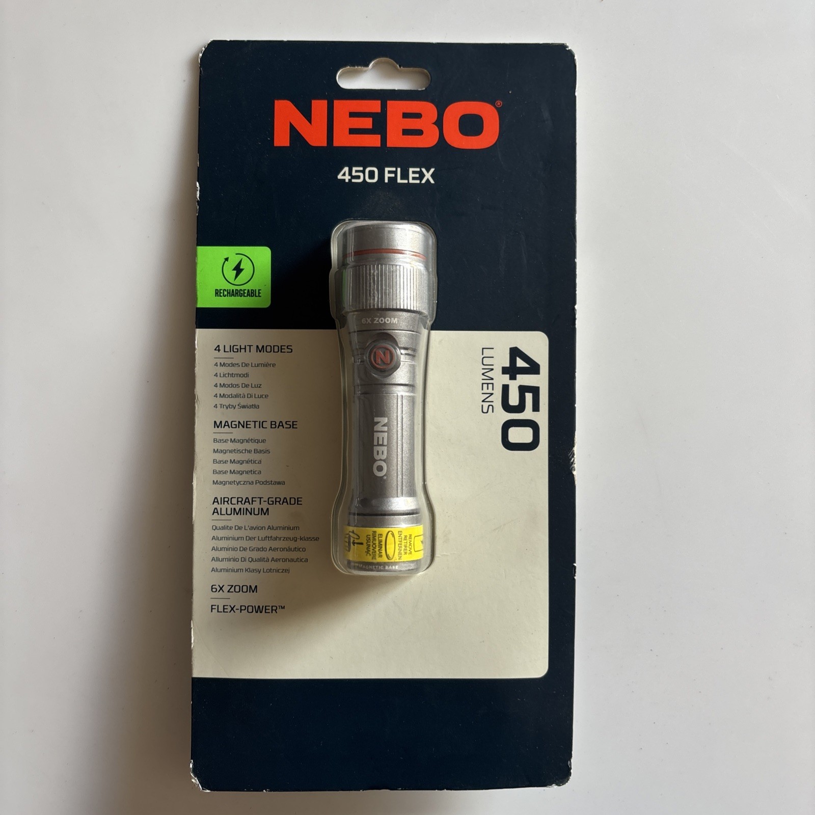 Nebo Graphite Grey Rechargeable 450lm LED Battery-powered Spotlight torch