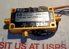 Agilent HP 5086-7754 SMA RF Microwave Leveling Amplifier 3.0-6.6 GHz Gold Plated