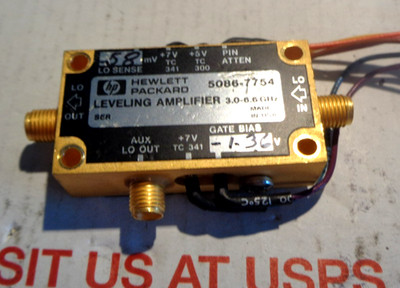 Agilent HP 5086-7754 SMA RF Microwave Leveling Amplifier 3.0-6.6 GHz Gold Plated