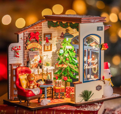 Rolife 3D Wooden Puzzle Christmas House Model Kit Toy Building Toys Kids Gift