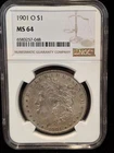 💥 NGC New Orleans Morgan Dollar 1901-O MS 64 Almost Looks Rusty But a 64!!!! 💥