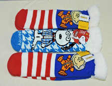 Lot ot 3 PEANUTS Snoopy Sherpa Lined Soft Slipper Socks NEW One Size Fits Most
