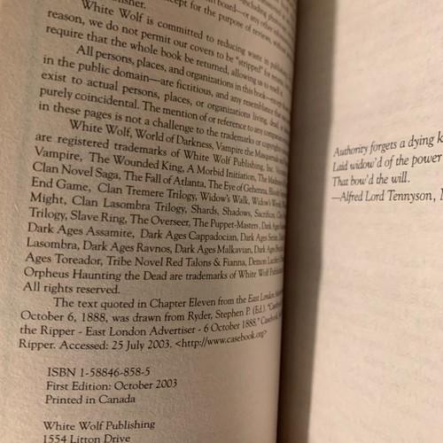 World of Darkness Vampire the Masquerade First Edition Victorian Age Trilogy Lot - Imagen 8 de 8