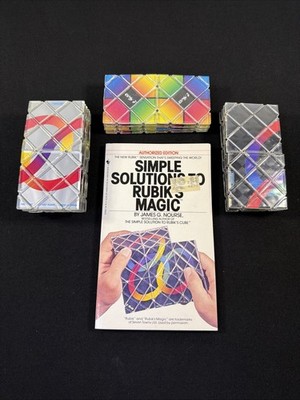 Vintage Rubik Matchbox Puzzle Lot 1986 Folding Tile Puzzles 3 Types W/ Solutions