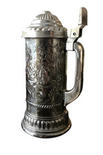 Vintage NOVA Smoked Glass Beer Stein with Pewter Lid 7