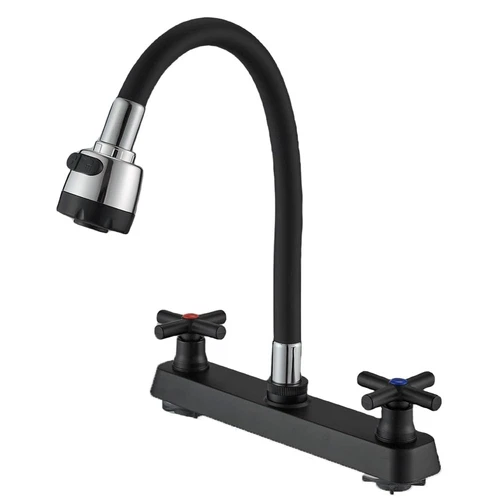 RV Kitchen Faucet,RV Kitchen Sink Faucet ,Camper Faucet Kitchen with 2 Handle - Picture 1 of 9