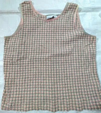 Fashion Bug Plus Size 22/24 22 24 Vintage Crinkle Plaid Sleeveless Tank Top NWoT