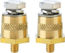 M6 Thread Male Brass Battery Terminal Charging Posts, M6 Battery Post Adapter (+