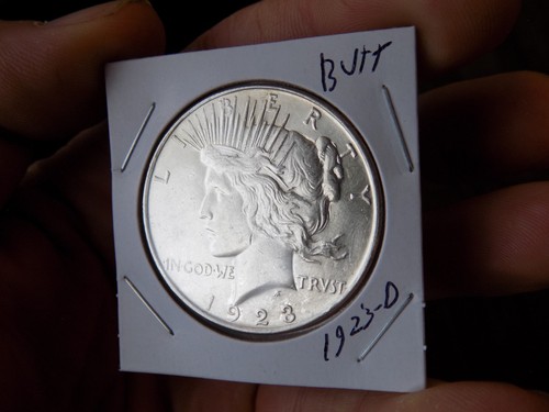 PEACE SILVER DOLLAR 1923 D FROSTY UNC++ NICE LUSTER KEY BETTER DATE UNC - Picture 2 of 5