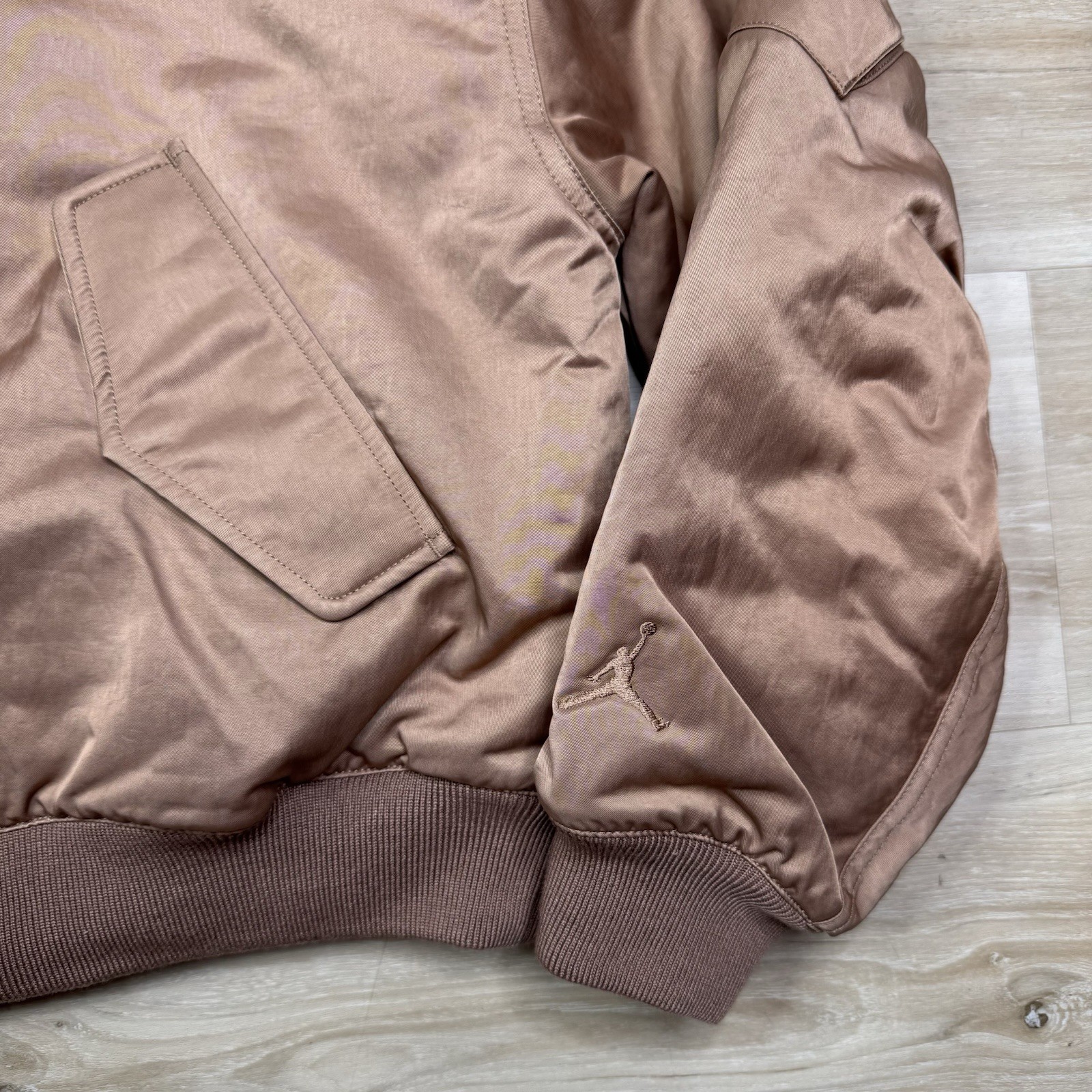 Nike Jordan Renegade Bomber Jacket -Metal Brown- FV7107-223 Women's Size Medium thumbnail 3