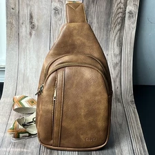 CLUCI Small Sling Bag for Women, Vegan Leather Fanny Pack Crossbody Bag 