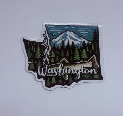 Washington State Map Sticker Decal Travel Tour Souvenir Journal Vinyl Art Tc6