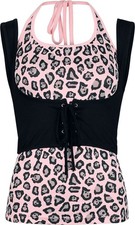 Rock Rebel by EMP Damen schwarzes Neckholder-Top mit Totenkopf-Muster