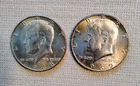 1968+1969 D Kennedy Half Dollar 40 per cent silver