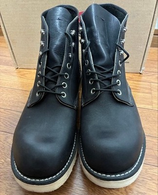 レッドウィング RED WING 8165 PLAIN TOE 8D RED WING 8165 Plain Toe Leather Black Boots US:9.5D 057573d Used