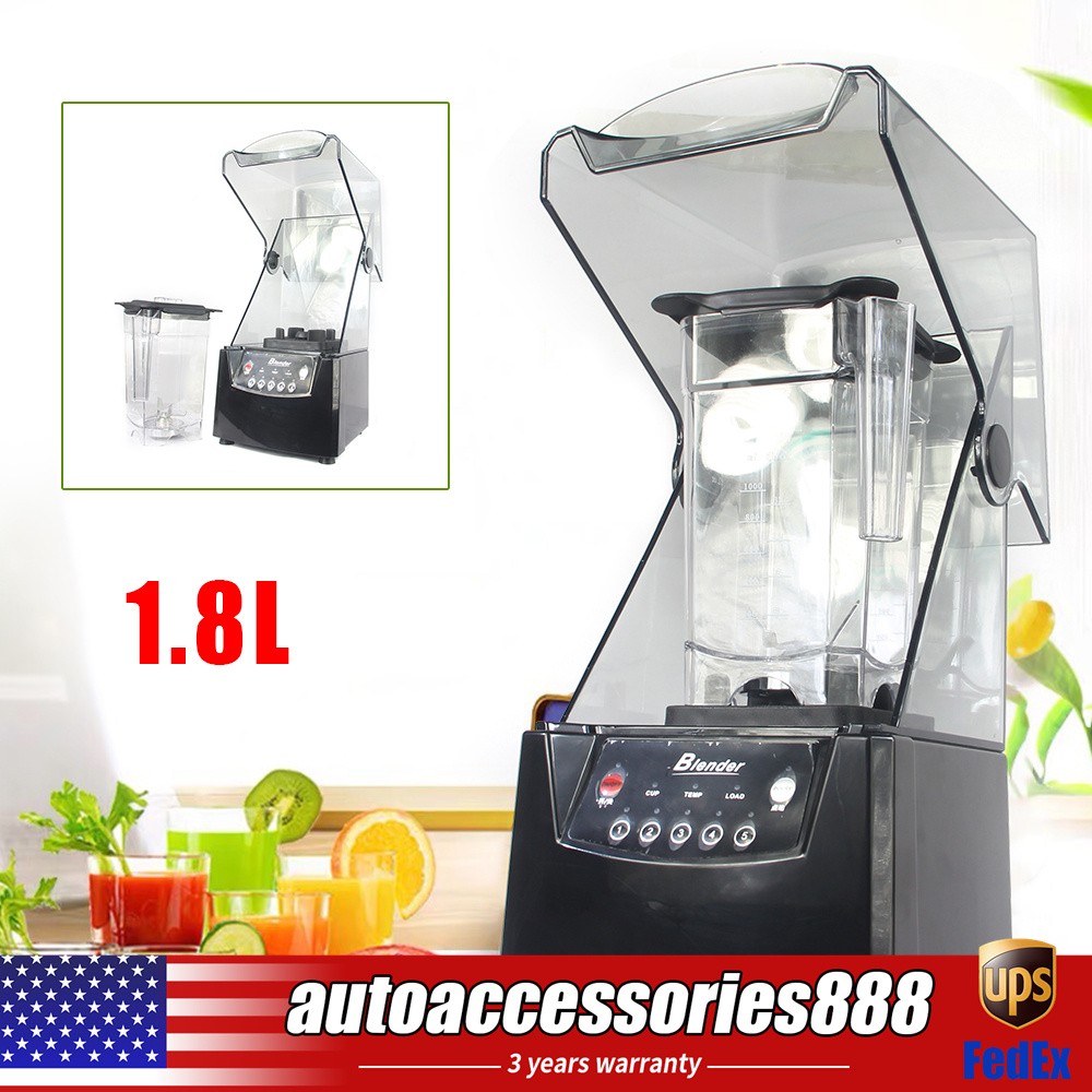 2600W Heavy-duty Commercial Blender With Shield Quiet Sound Enclosure 1.8L 110V