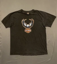 Vintage Harley Davidson Shirt Mens XL Embroidered Eagle Print 1998 Made In USA