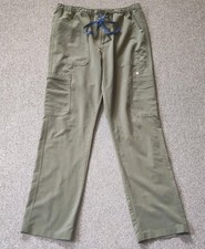 FIGS Cairo Cargo Scrub Pants Moss Green Mens Size Large Blue Drawstring