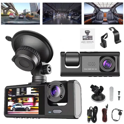 1080P Dual Lens Car Dash Cam Recorder G Sensor DVR Front and Rear Camera Video