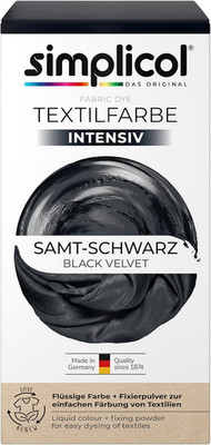 Simplicol Textilfarbe Intensiv, Samt Schwarz, All-In-1 Komplettpackung, 399 G