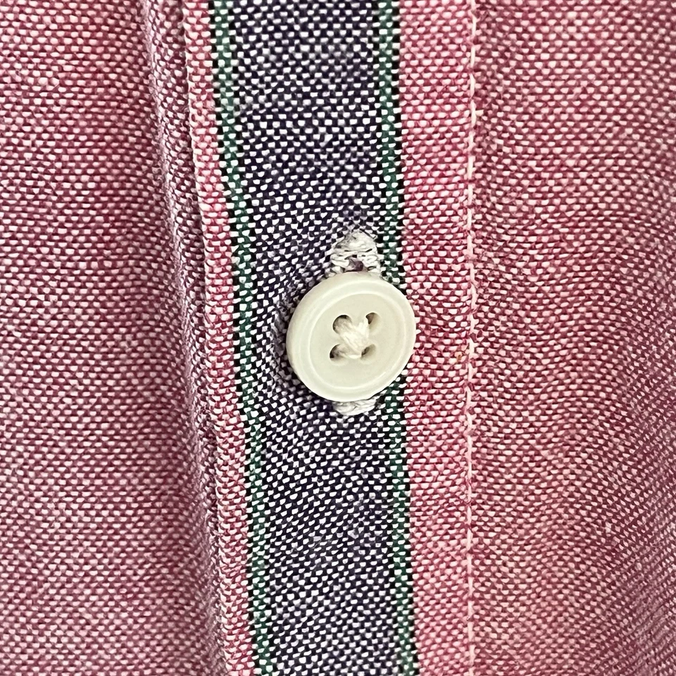 Vintage GAP Men Large L Button Down Shirt Long Sleeve Red Blue Striped USA SW - Image 4 of 4